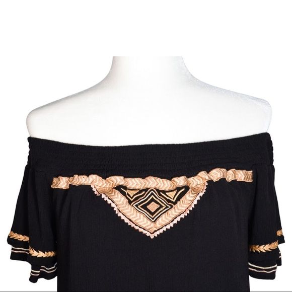 Anthropologie Boho Peasant Off The Shoulder Top - Picture 2 of 10